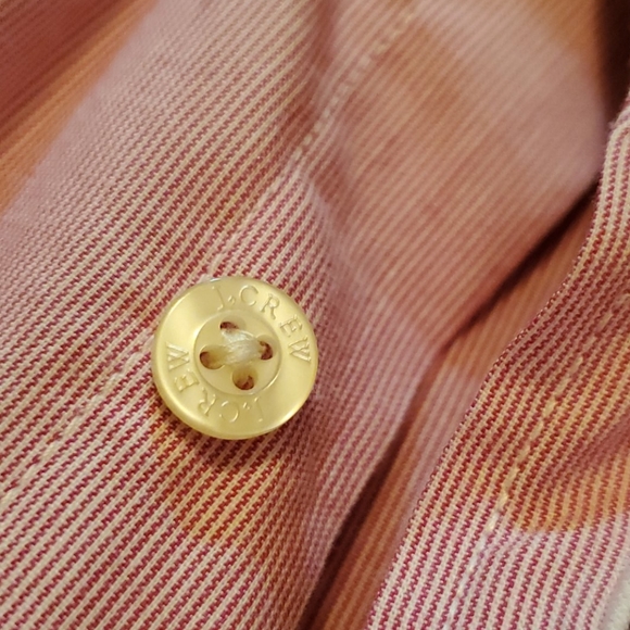 J. Crew white and red stripped button down L - Picture 6 of 8